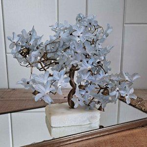 Vintage Prosperity Tree Marble Base, Brass Bells